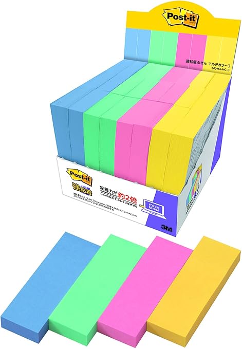 Amazon ポストイット 付箋 強粘着 ふせん マルチカラー3 75 25mm 90枚 24冊 5001ss Mc 3 文房具 オフィス用品 文房具 オフィス用品