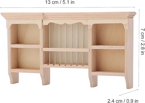 Miniatura 4 de Miniatura - Armario de almacenamiento, 112 de madera de abedul montado en la pared pintado a mano, mini estante hecho a mano (madera)