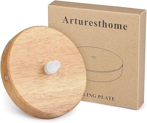 Miniatura 7 de Arturesthome Kit de techo de madera con herrajes, placa de techo de madera natural hecha a mano para luz colgante o luces colgantes, toldos de techo