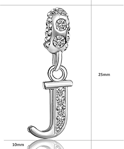 Miniatura 3 de Abalorio para pulsera, diseño de letras del alfabeto A-Z, abalorios de cristal de JMQJewelry