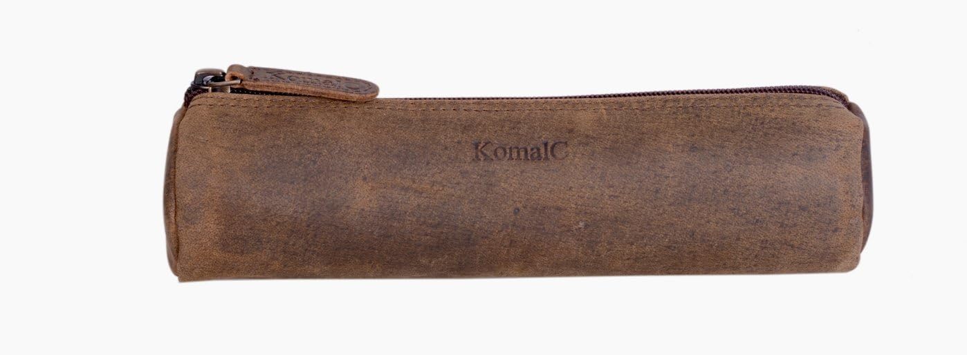 Leather Pencil Case Handcrafted Pen pouch Elegant and pratical gift for students ,artists. Perfect for office,college by KomalC