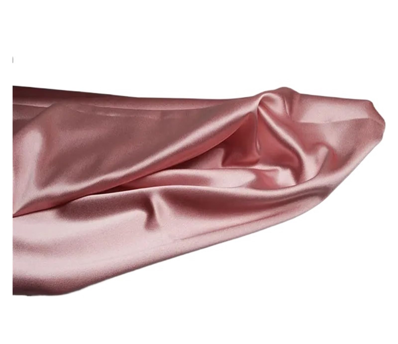 Tissu satiné au mètre polyester fluide anti-plis pour doublure robe rose