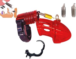 Men's cage Male Chastity Device, Suitable for Sexual Exercise of Adult Male Penis. This Toy Includes Two Keys and a Lock Made of a Transparent Resin Sweater WZ-19