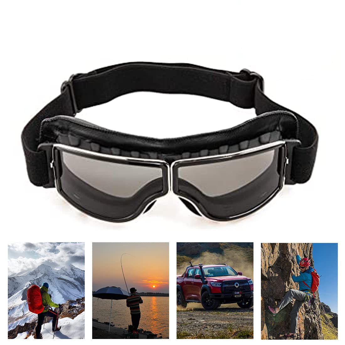 Amacoam Gafas de ciclismo resistentes al viento para motocicleta y deportes de bicicleta