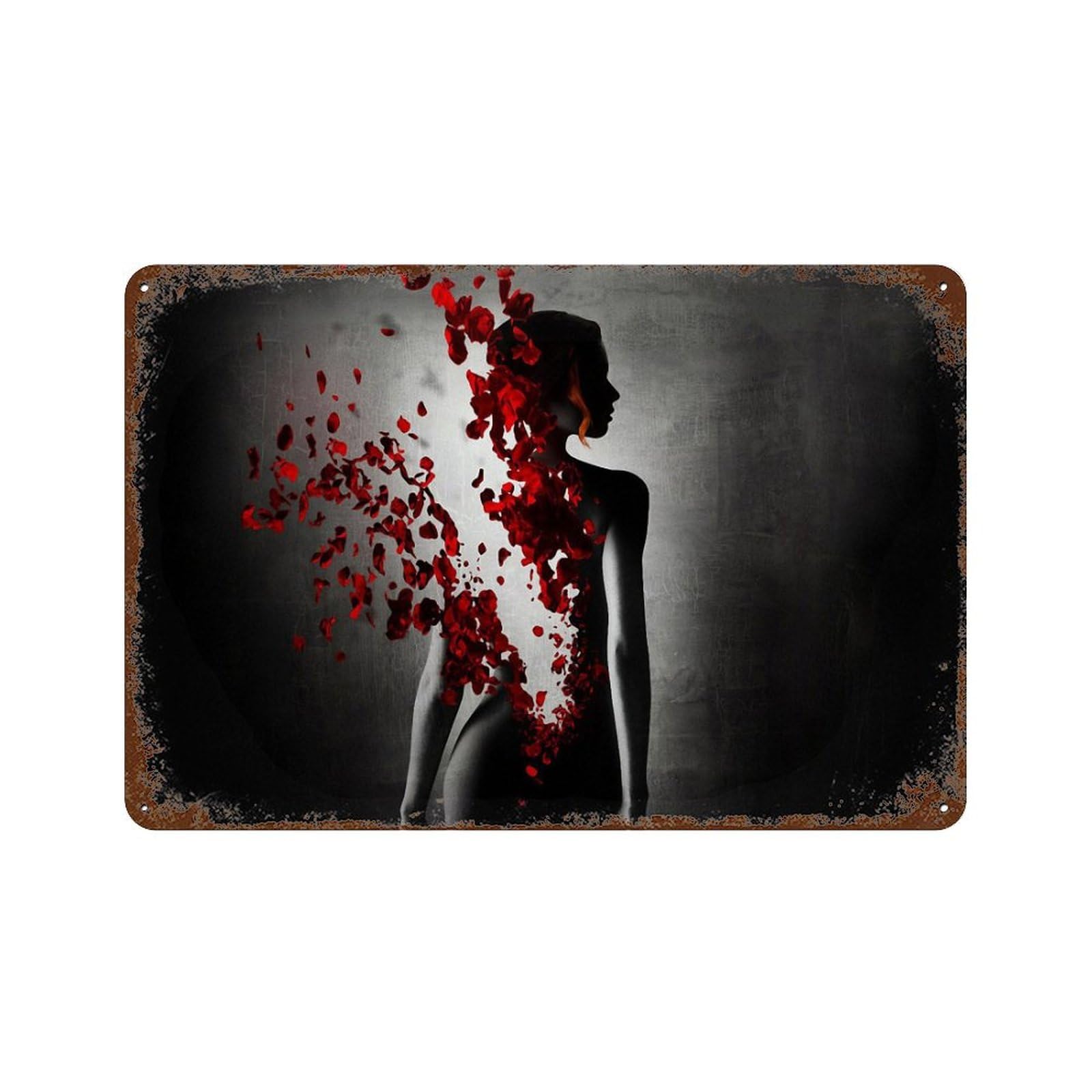 Metal Sign,Naked girl disappears,Vintage Tin Sign Home Kitchen Bar Cafe Club Cave Wall Decor-20x30cm(8x12 inch）K31