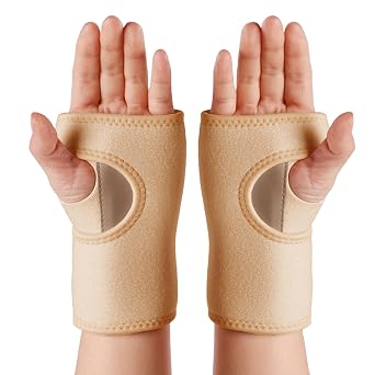 Wrist Splint Support Brace 1 Pair Beige, Left + Right