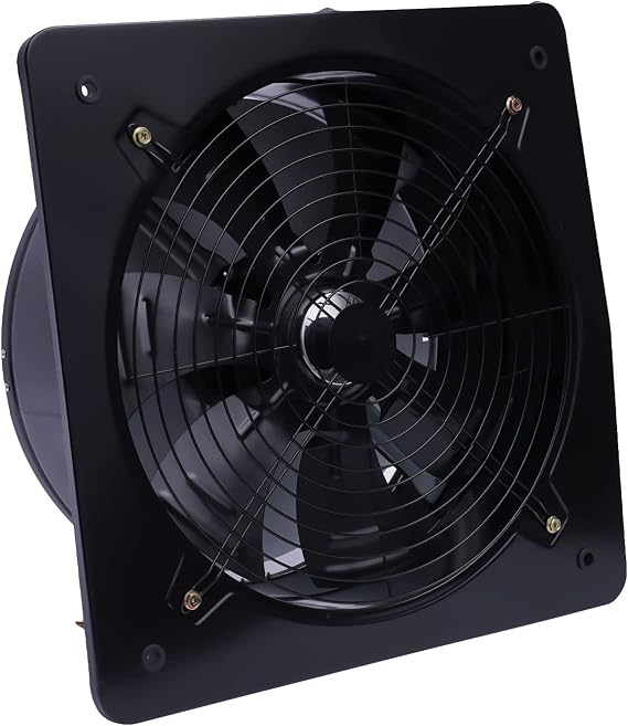 Exhaust Fan Ventilation Fans,Commercial Air Blower Fan,Electric Metal Extractor Fan with Copper Motor for Kitchen Shopping Mall,Black (750W 16inch)