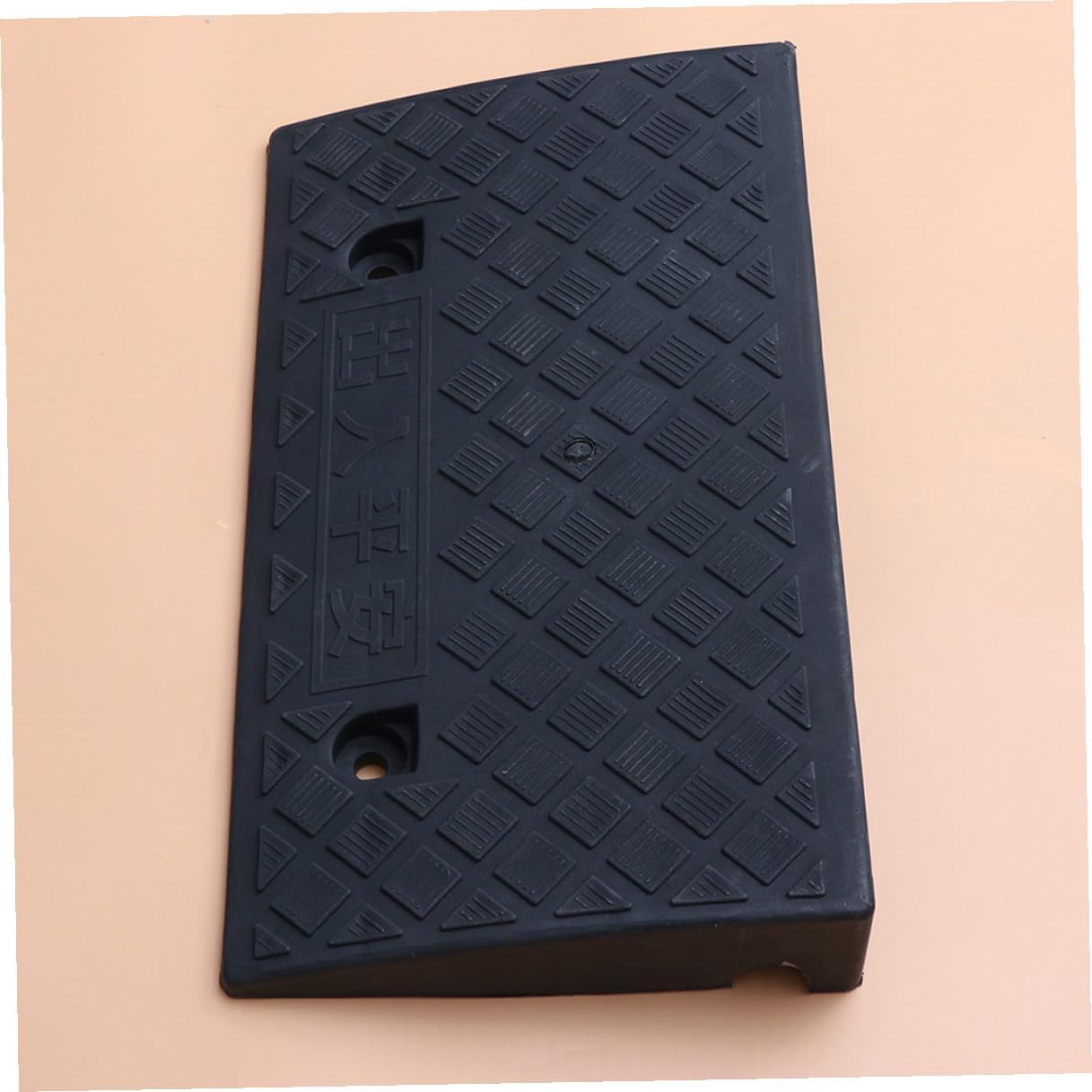 Garneck Vehicle Plastic Curb Ramp 50x27x9cm Black Rubber Triangular Slope Ramp for Car Loading and Scooter Motorcycle Use