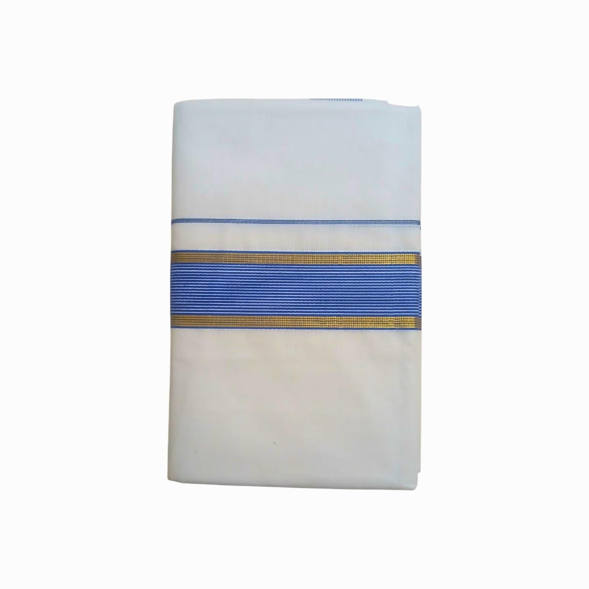 Men's Traditional Cotton Mundu, 4 Meter, Off-White Veshti, Pure Cotton Fabric for Festivals and Ceremonies-picture-24