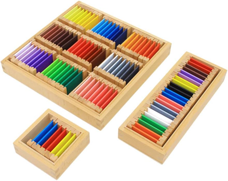 Wumudidi Montessori Sensorial Materials Color Tablets,88Pcs Professional Edition Sensory Teaching Aids, 3 Boxes