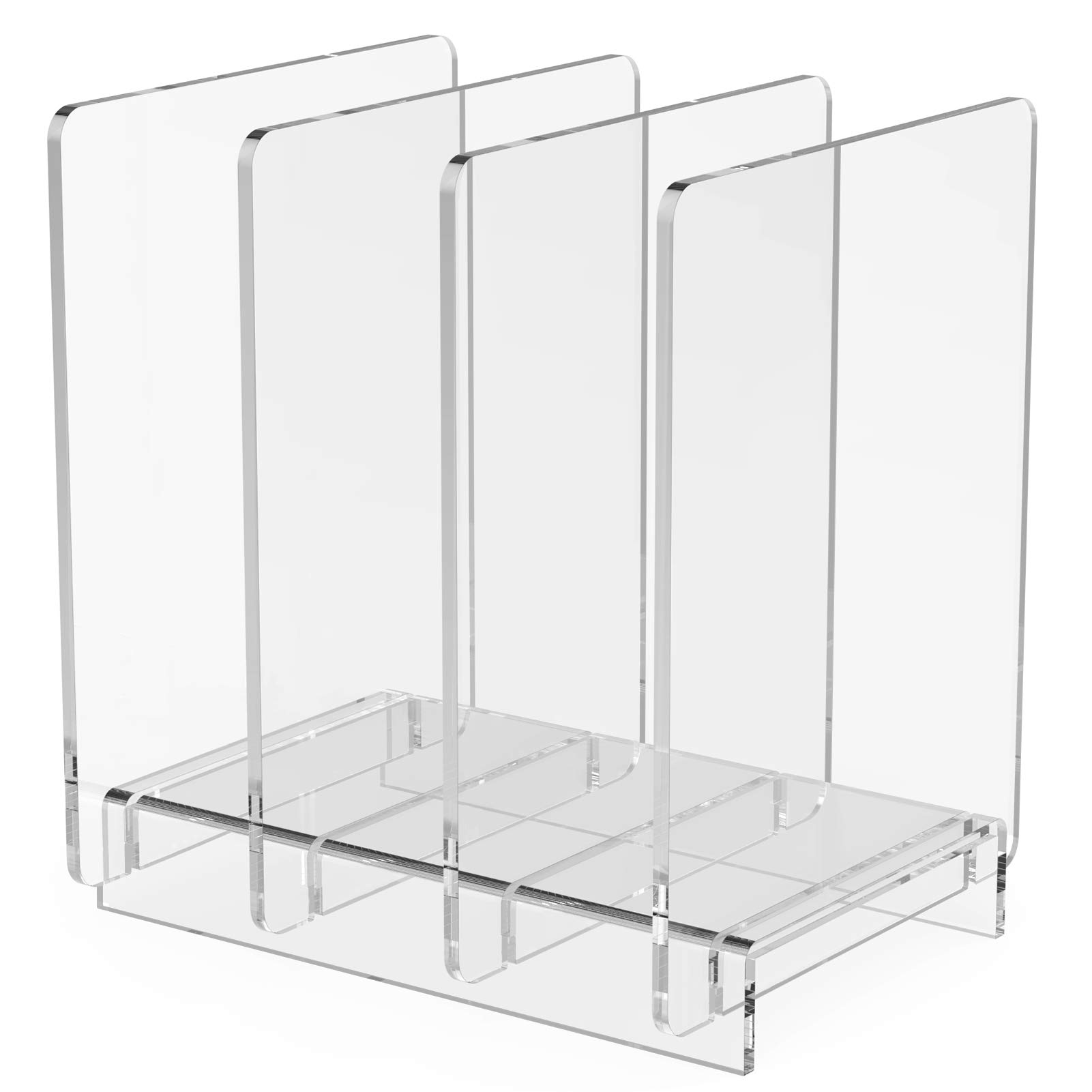 MaxGear Clear Acrylic Magazine Holder and File Organizer, Desk Standing