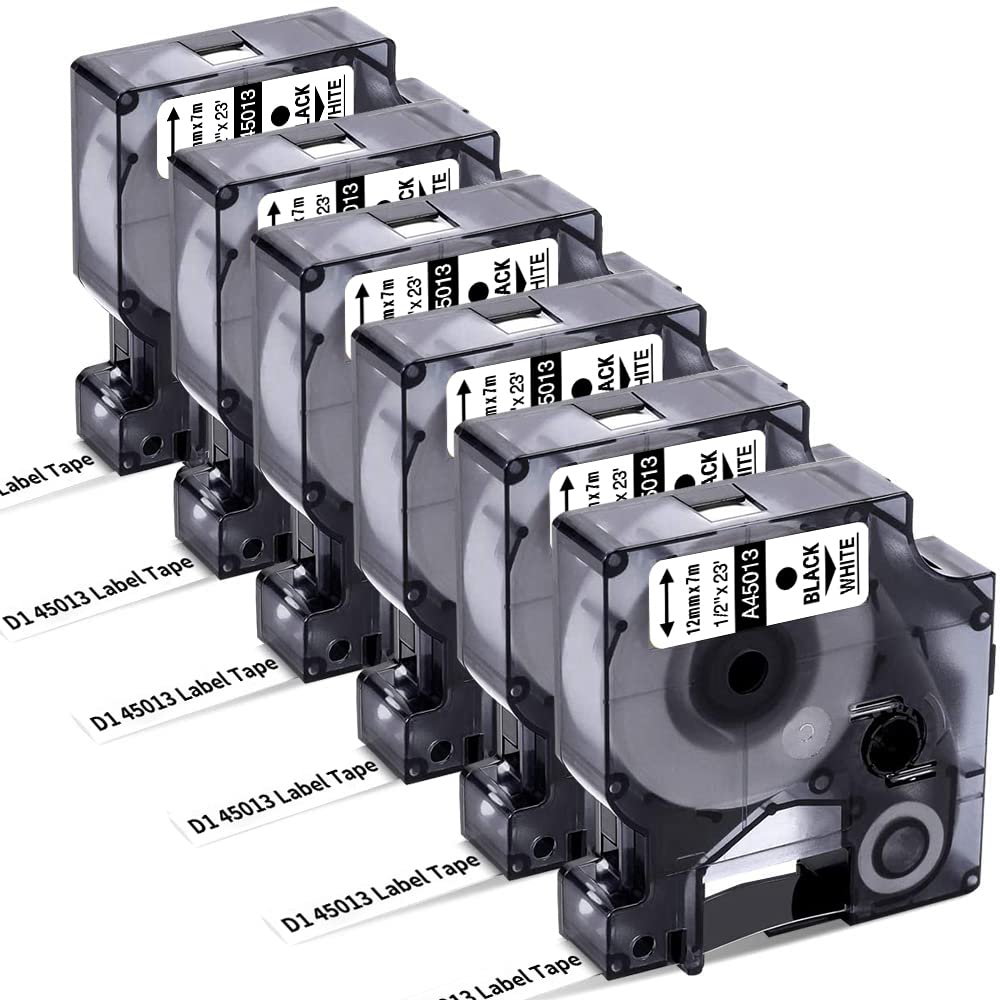 FreshWorld Replace for Dymo D1 Label Tape 45013 for Dymo Label Maker Refills d1 a45013 Black on White