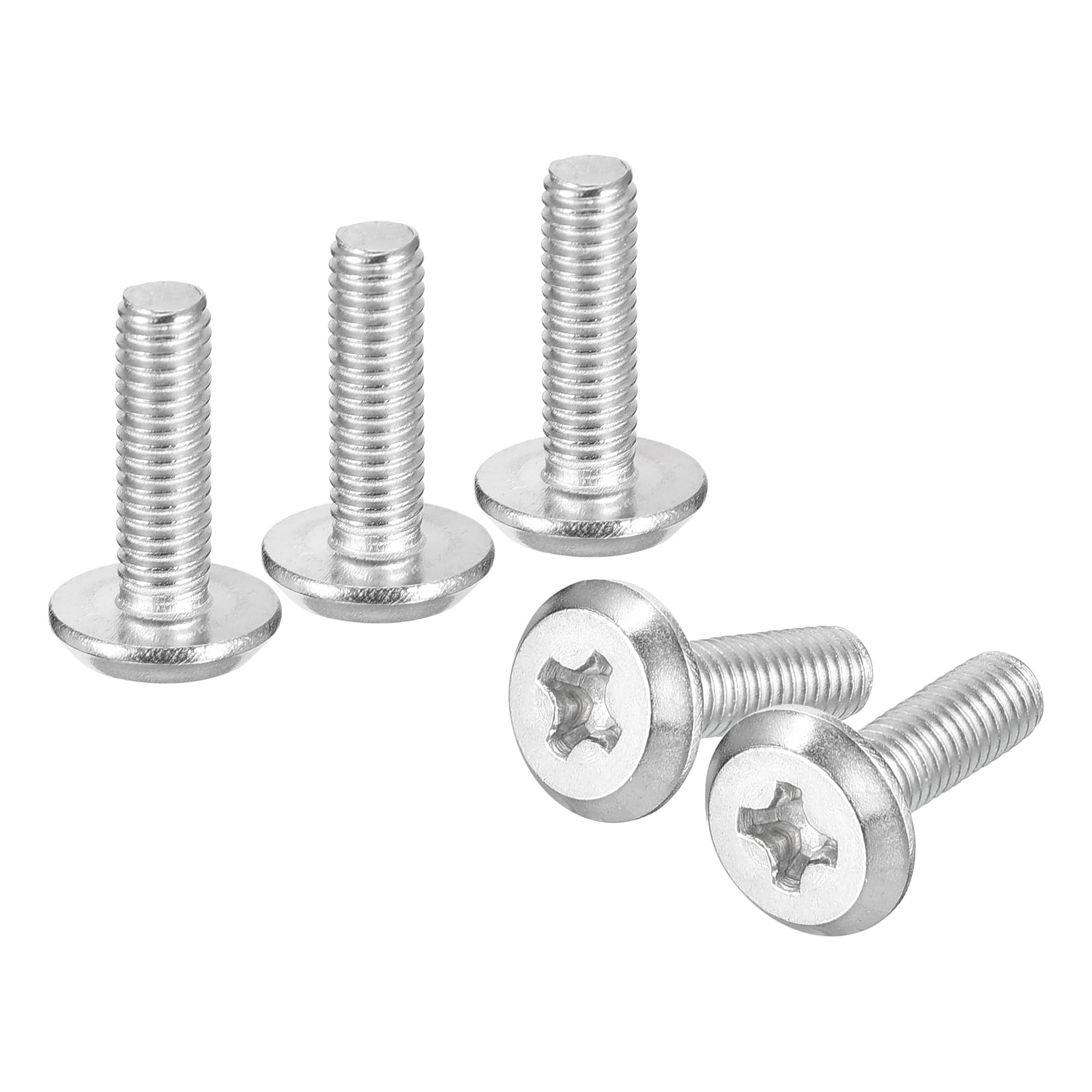 uxcell M3x10mm Flat Round Head Phillips Head Screws, 100Pcs 304 Stainless Steel Phillips Drive Machine Screw, Full Thread, Bright Finish, Furniture