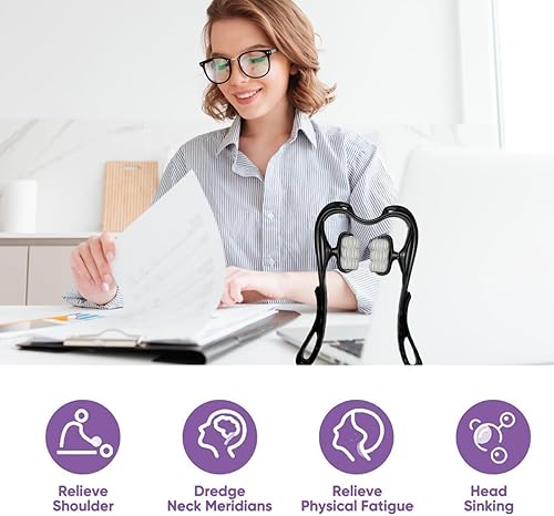 Miniatura 2 de Masajeador de cuello para aliviar el dolor tejido profundo masajeador de mano de 6 bolas para cuello, espalda y hombro. Logra un bienestar elevado