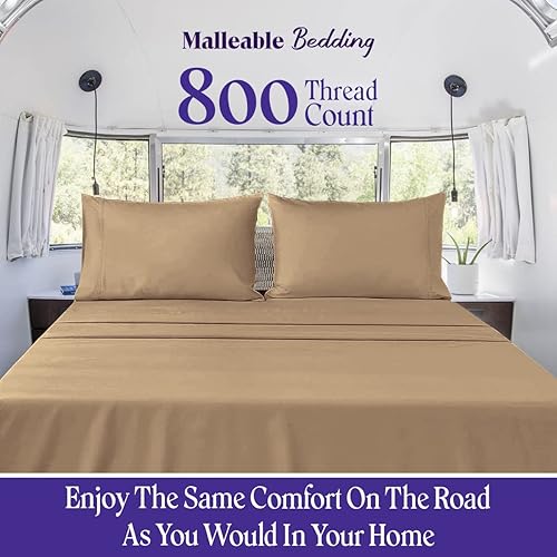 Miniatura 2 de Juego de sábanas de 4 piezas, 66 x 80 pulgadas, súper Queen, sábanas de cama de RV para cámper, caravanas y remolques de viajecunacama de invitados