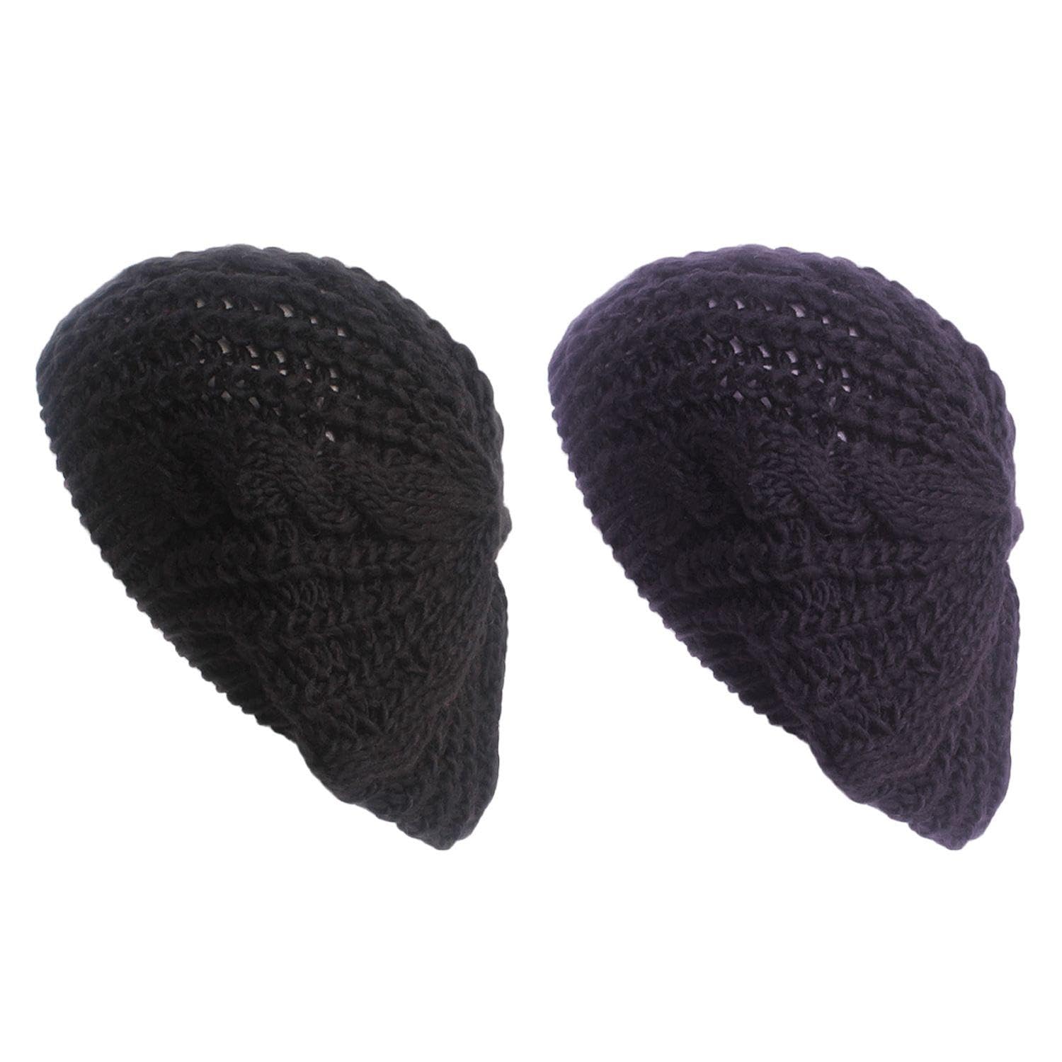 Wufgwbd Unisex Black 2 Pieces Of Women's Hats, Autumn And Winter Knitted Hats, Warm Knitted Hats, Soft And Comfortable Hats, Simple Knitted Hats (, Dark Gray)