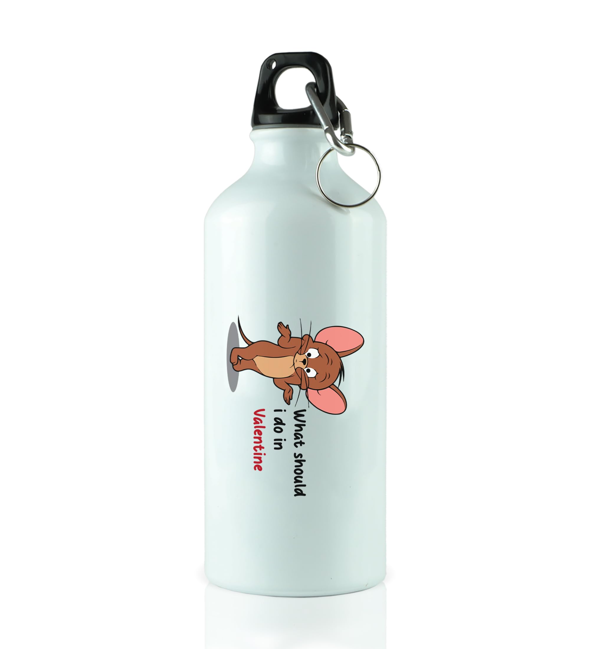 Nevi Collections What Should I Do In Valentine: Printed Aluminium Sports Sipper (600 ml), Gift For Singles-image-36