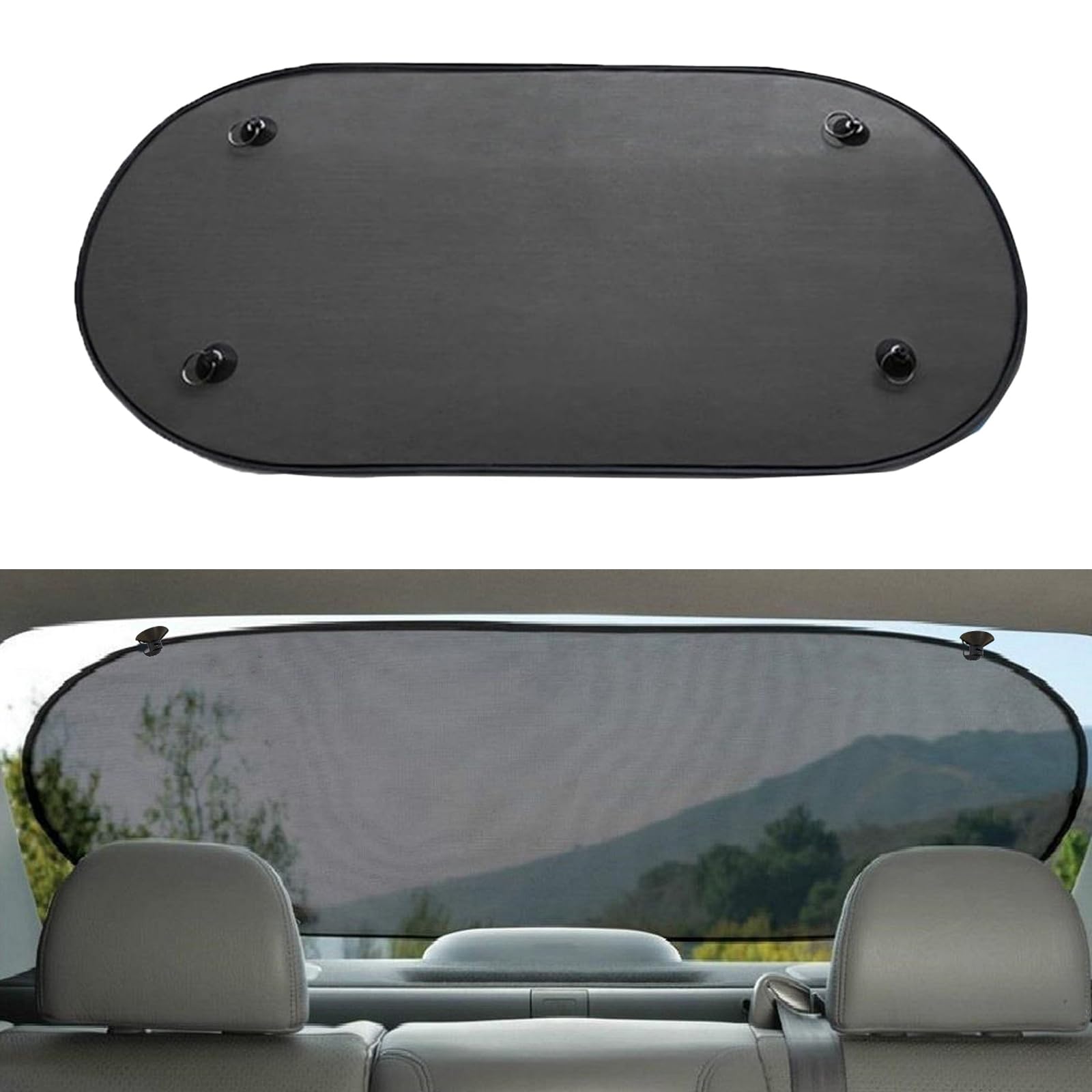 Parasol Coche Trasera,Parasol Ventanas Traseras Coche,con Potente Ventosa,Autoadhesivos Coche Sun Shade,Protección UV,100 x 50cm