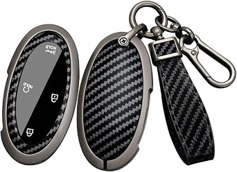 ontto Carbon Texture Key Cover Fit for Hyundai Key Fob 2024 2025 Sonata Hybrid Santa fe Tucson Hybrid