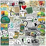 Wandern Reisen Game Draussen Aufkleber Geocaching Aufklebe für Laptop Belohnung Motivations Vinyl wasserdichte Aufkleber für Laptop, Skateboard, Wasserflaschen, Computer, Telefon, für Kinder Stickers