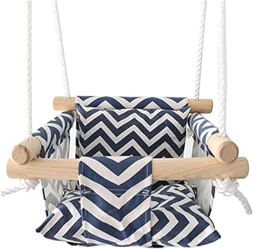 Kids Swing Infant Baby Swing Seat Chair Baby Swing for Toddlers Infant Baby Swing for Toddlers Outdoor Indoor Swing Soft Back Cushion Infant Canvas Infant Swing Baby Hammock Chair Sport Toy Color Blue, Size 40x20x25cm