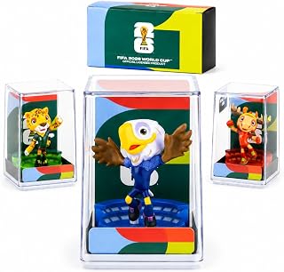 3 Packs Set FIFA World Cup 2026 Official Licensed Mascot Figurines (Maple, Zayu, Clutch) with Clear Display Boxes, Collectible Soccer Figures for Fans, Sports Memorabilia Gift for Men Boys (4 inch-B)