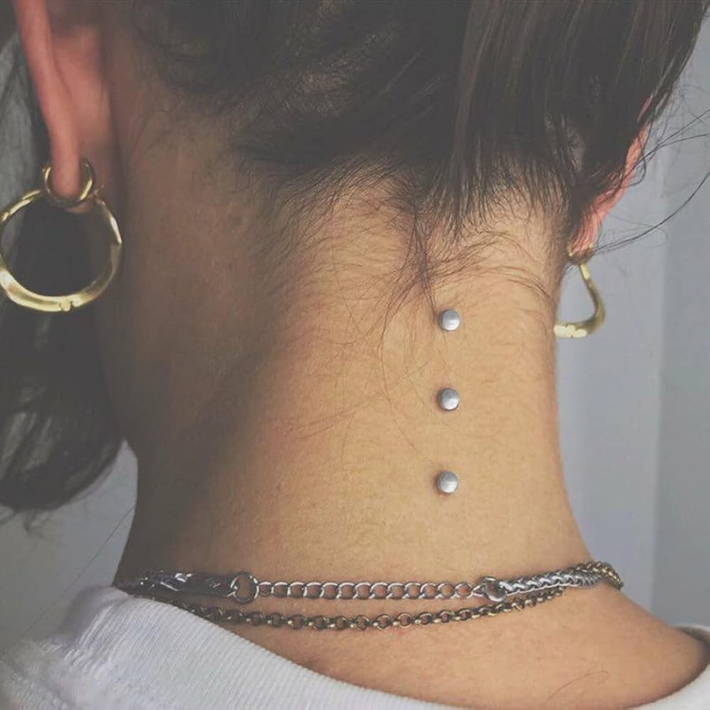 316L Surgical Steel Plain Disc Top with G23 Grade Titanium Internally Micro Dermal Anchor Drivers - Surface - Skin Piercing