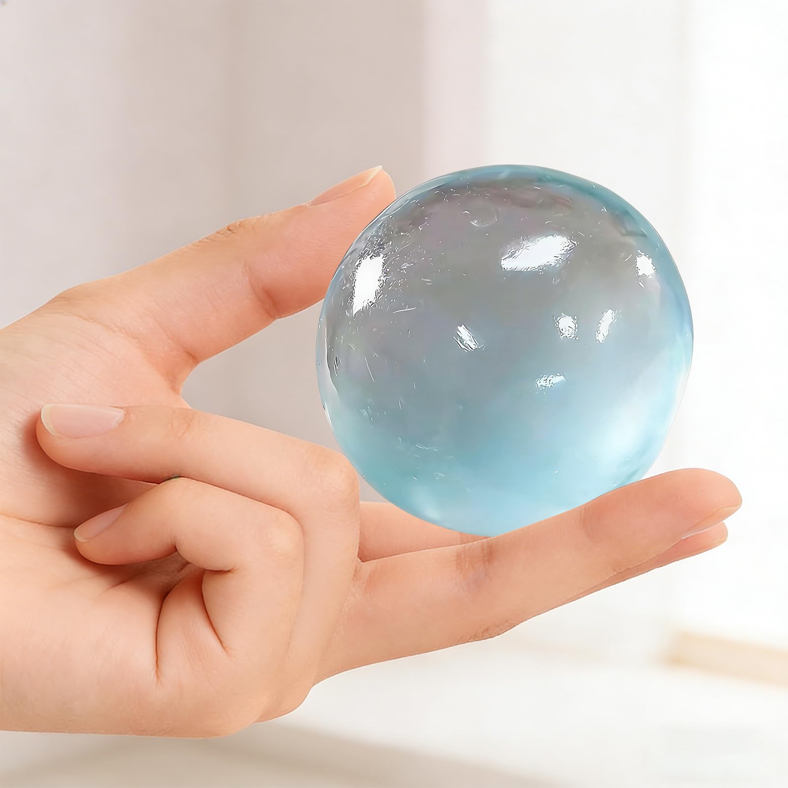 Kulka do squishies z oleju kokosowego, 6 cm, ręcznie wykonana, wyciskana piasek, kleista, nieprzylepna, wielokrotnego użytku, idealna do pracy, nauki, podróży