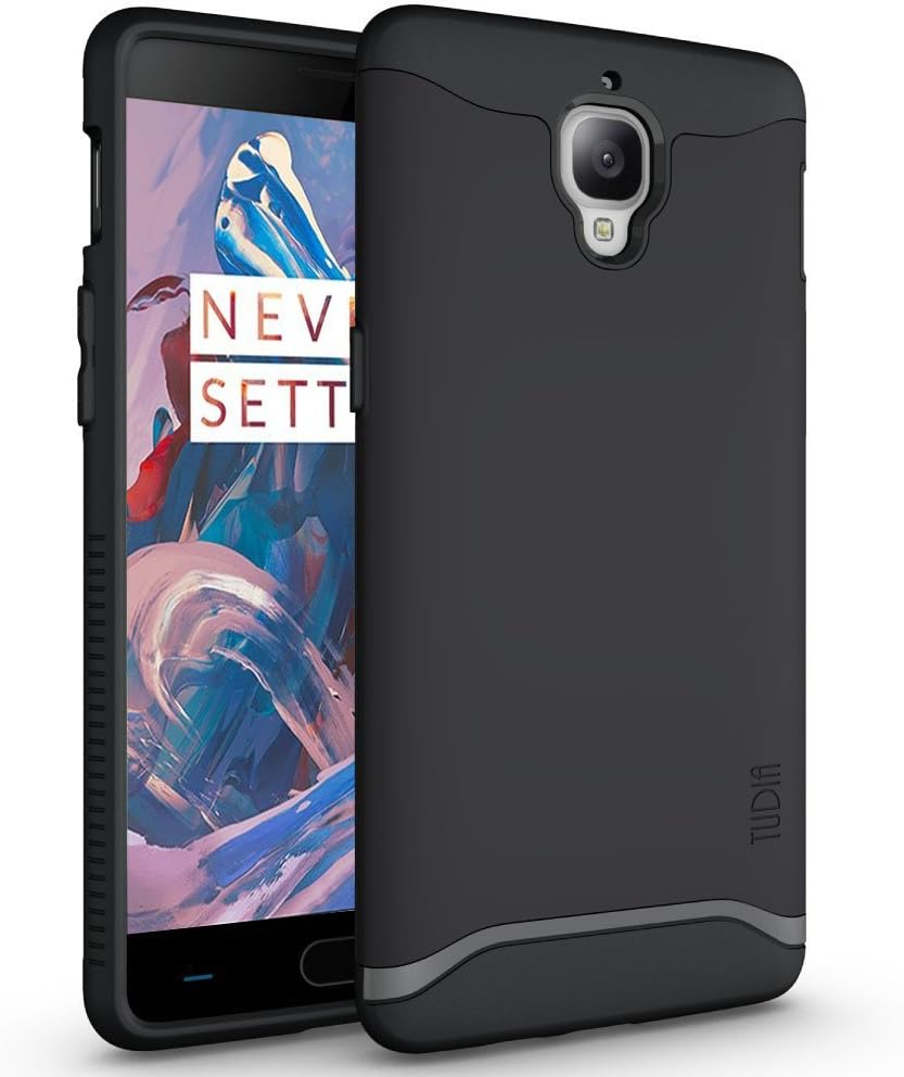 OnePlus 3T / OnePlus 3 Case, TUDIA Slim-Fit Heavy Duty [Merge] Extreme Protection/Rugged but Slim Dual Layer Case for OnePlus 3T, OnePlus 3 (Matte Black)