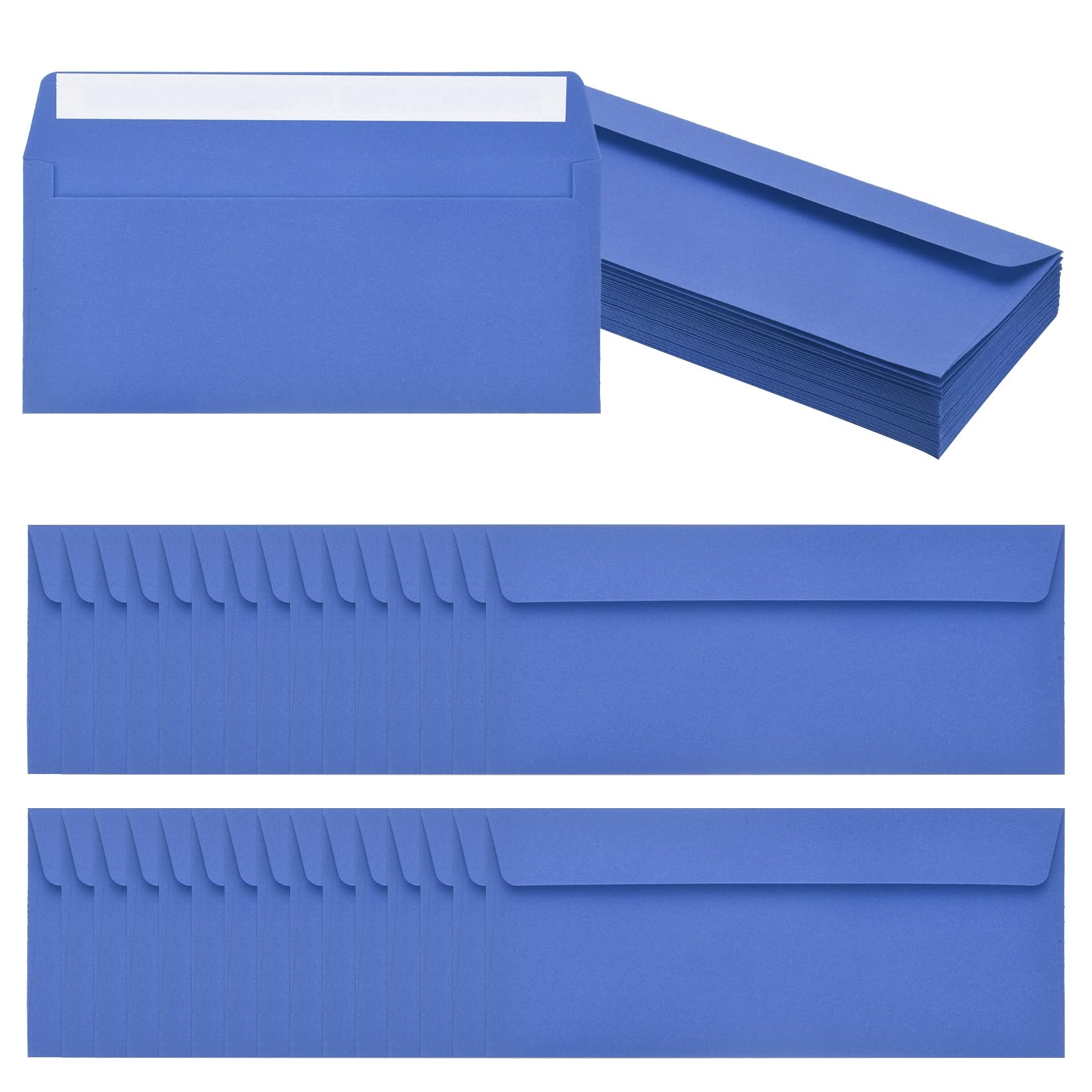PATIKIL 60 Pack Light Sky Blue #10 Business Envelopes, Colored Self Seal Letter Size Envelopes for Business Mailing Office Checks Invitation, 24.1 x 10.5 cm