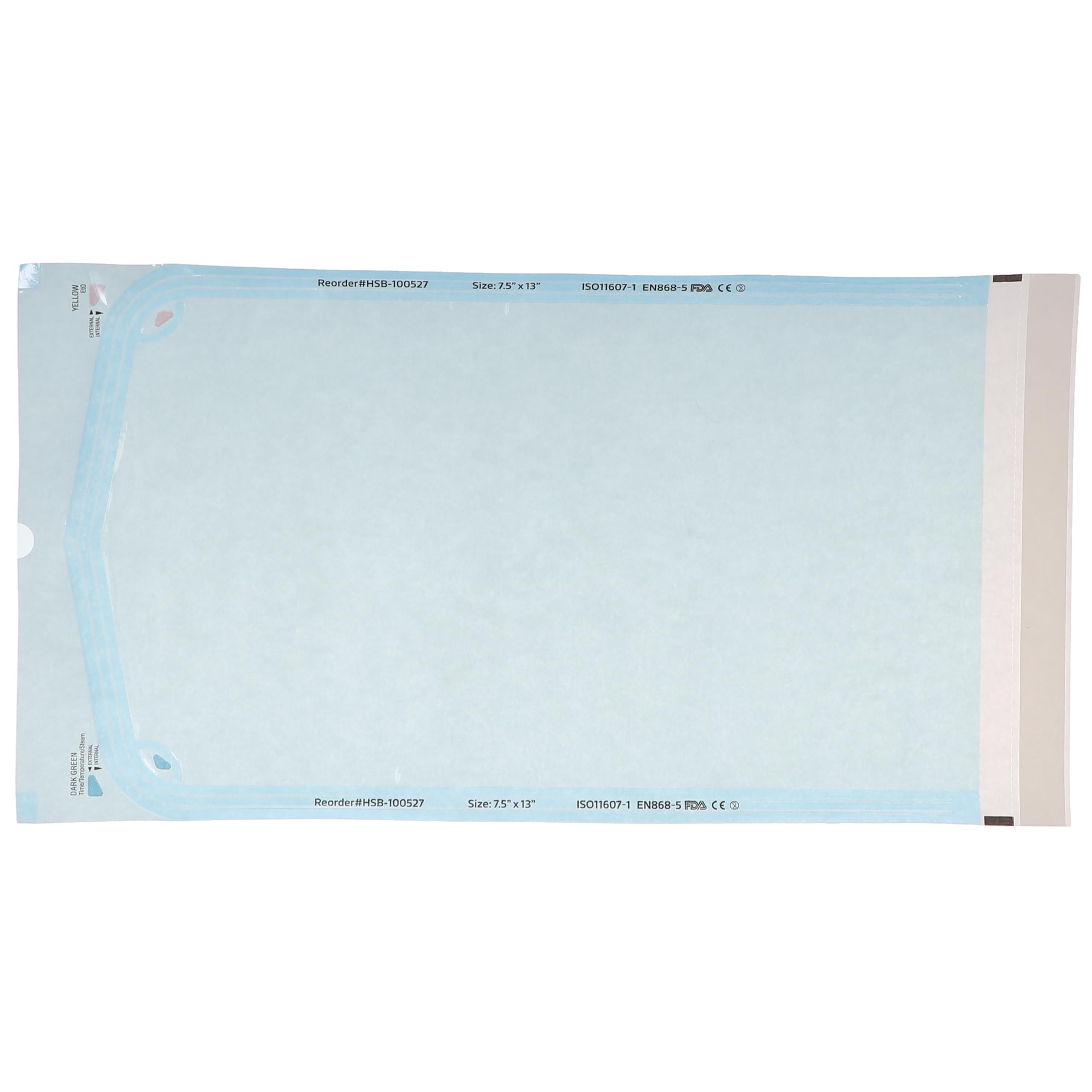 House Brand Dentistry 100538 HSB Self-Sealing Sterilization Pouches 7.5