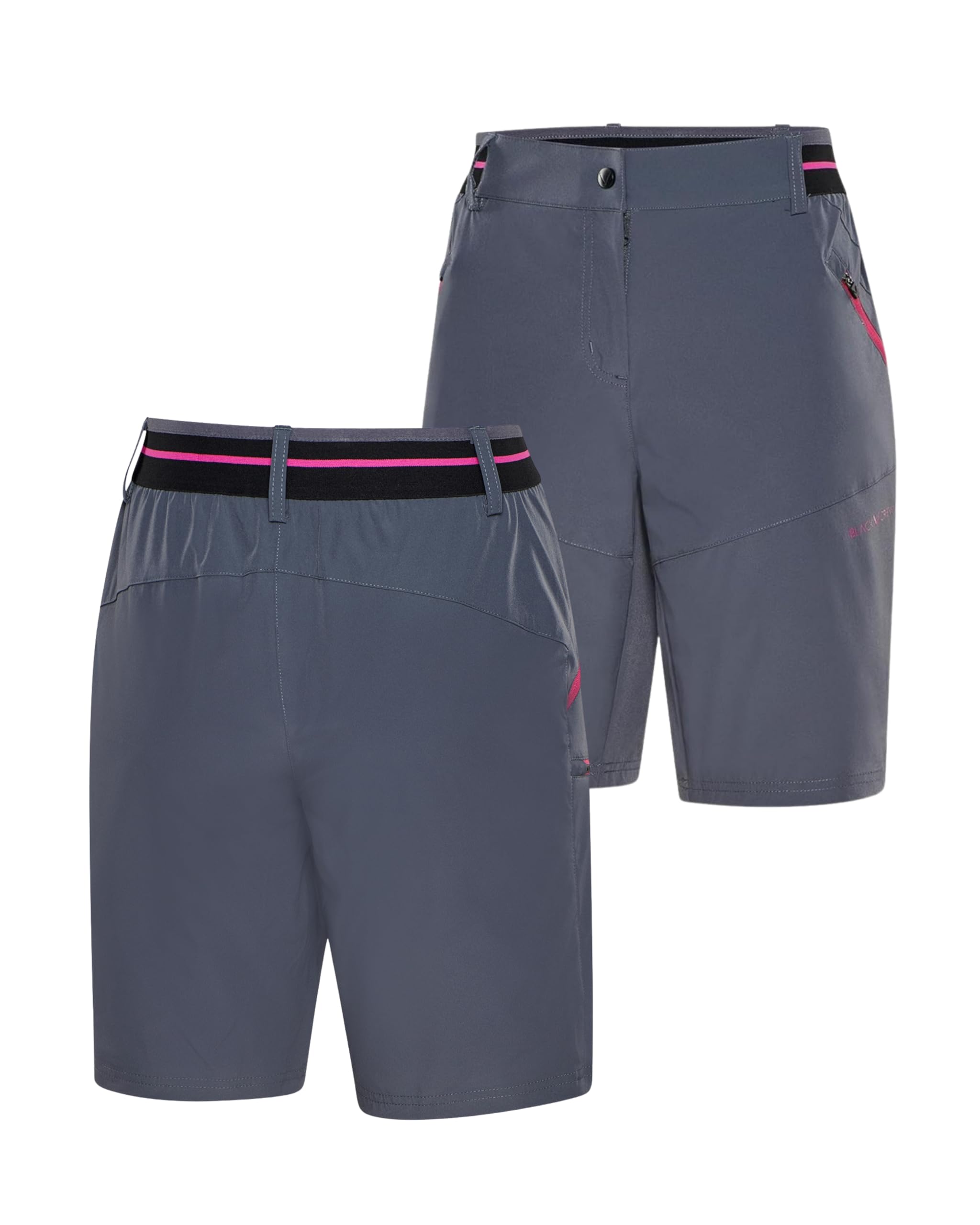 Black Crevice Damen Trekking-Shorts mit 4-Wege Stretch I Größe 36-46 I 88% Polyamid, 12% Elasthan I Atmungsaktiv, wasserabweisend & schnelltrocknend I Ideal für Wandern, Trekking & Outdoor