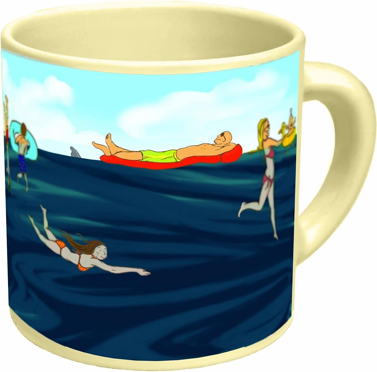 The Unemployed Philosophers Guild Shark Heat Changing Color Transforming Mug - Add Coffee and Sharks Appear Under the Water, Comes in a Fun Box,14 oz - Image 6