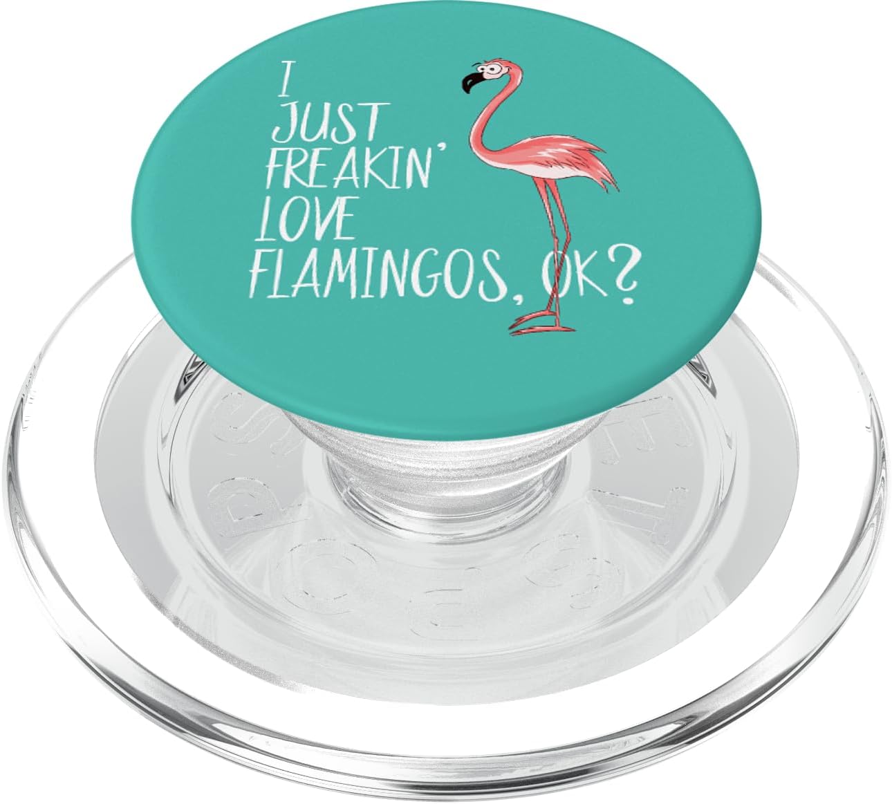 Just Freaking Love Flamingos Fancy Cartoon Flamingo PopSockets MagSafe PopGrip for iPhone