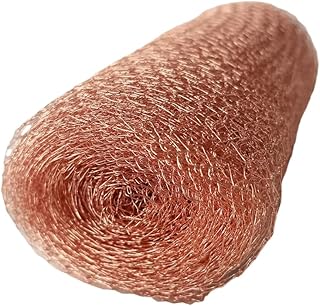 Copper Mesh - 5 Inches x 9.8 ft, 100% Pure Copper Mesh Roll, Copper Fill Fabric, Blocker for Hole, Flexible and Strechy