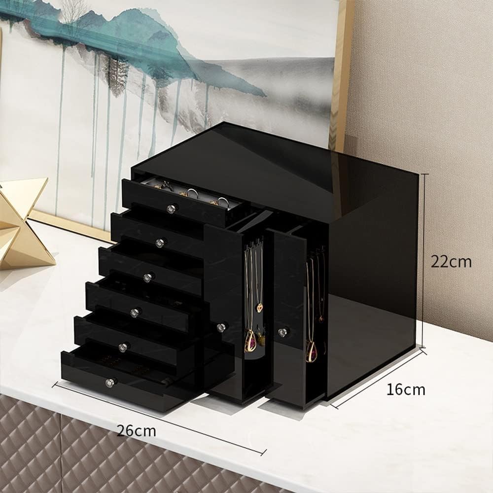 Jewelry Box, Modern Acrylic Jewelry Box, Multifunction High Capacity Jewelry Box for Women, Desktop Jewelry Organizer Box Display for Rings Earrings Necklaces Bracelets