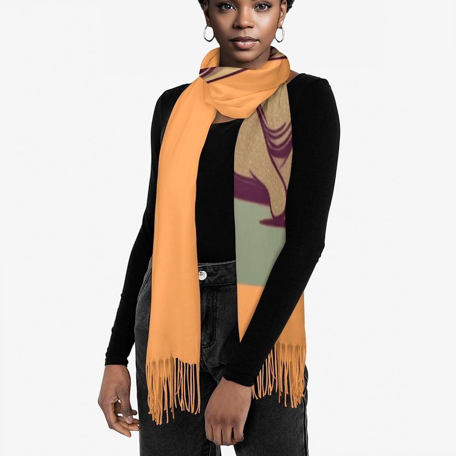Yoga Pug Scarf for Women Men Classic Fashion Blanket Scarves Soft Cashmere Feel Scarf Cold Weather Warm Long Shawl Winter Large Scarves Classic Blanket Scarfs Thick
