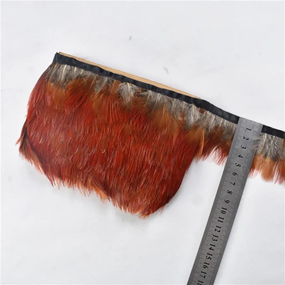 10 Meters/Lot Natural Pheasant Feathers Trims Fringe Ribbon Trim Sewing White Feathers For Crafts Boa Costumes Decorative Plumes K8JC - (Color: Color 30)