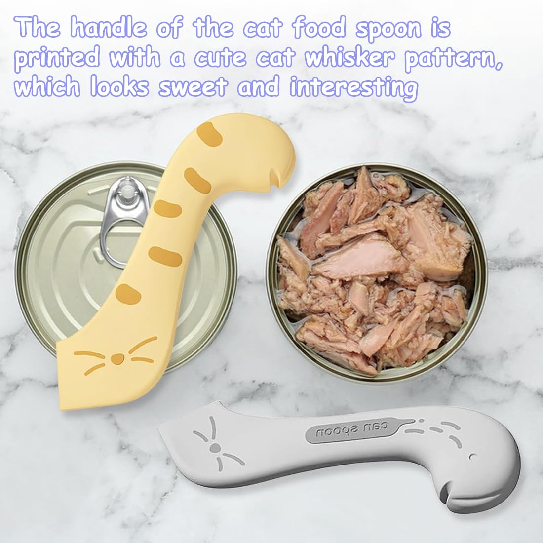 3 Pezzi Cucchiaio per Alimenti, Cat Can Opener, Gatto Cucchiaio Multifunzione per Lattine, Pratici Cucchiai Alimenti Animali in Silicone