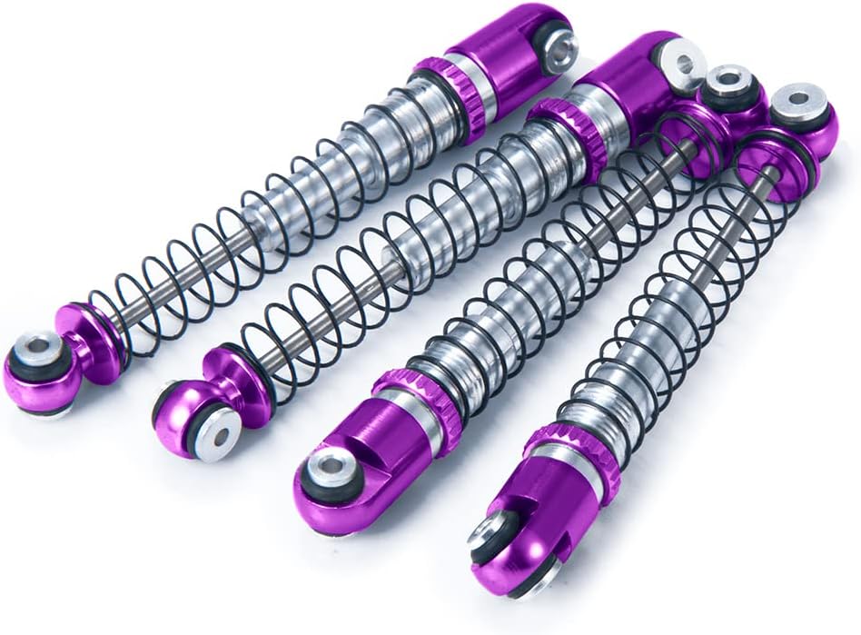 RC-Hub 4Pcs Aluminum Shock Absorber Damper 48mm for 1/24 Axial SCX24 90081 Deadbolt AXI00001 AXI00002 AXI00004 AXI00005 AXI00006 RC Crawler Car(Purple+Black)