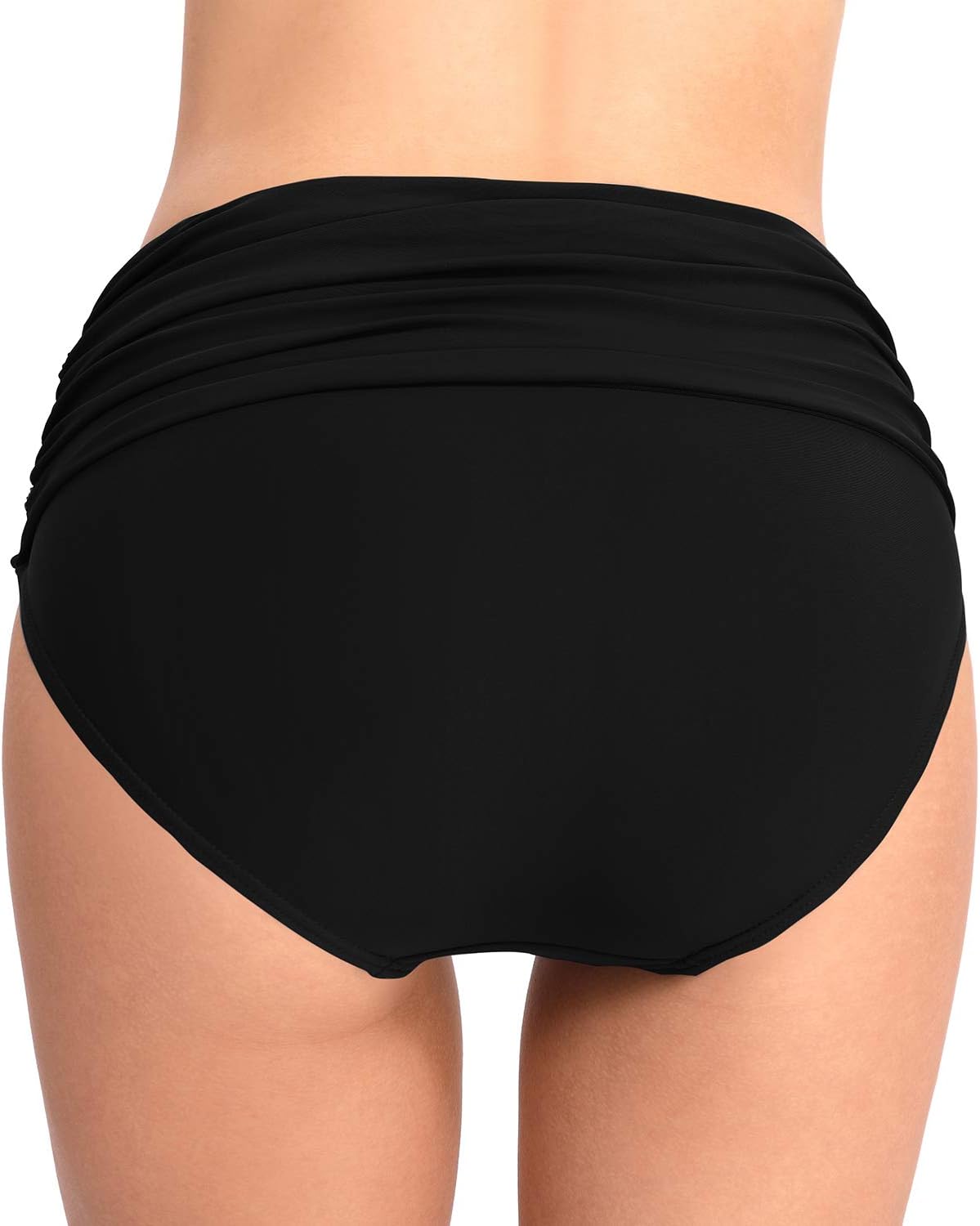 Women's High Waisted Bikini Bottom Tummy Control Ruched Bathing Suit Swim Bottoms Tankini Briefs