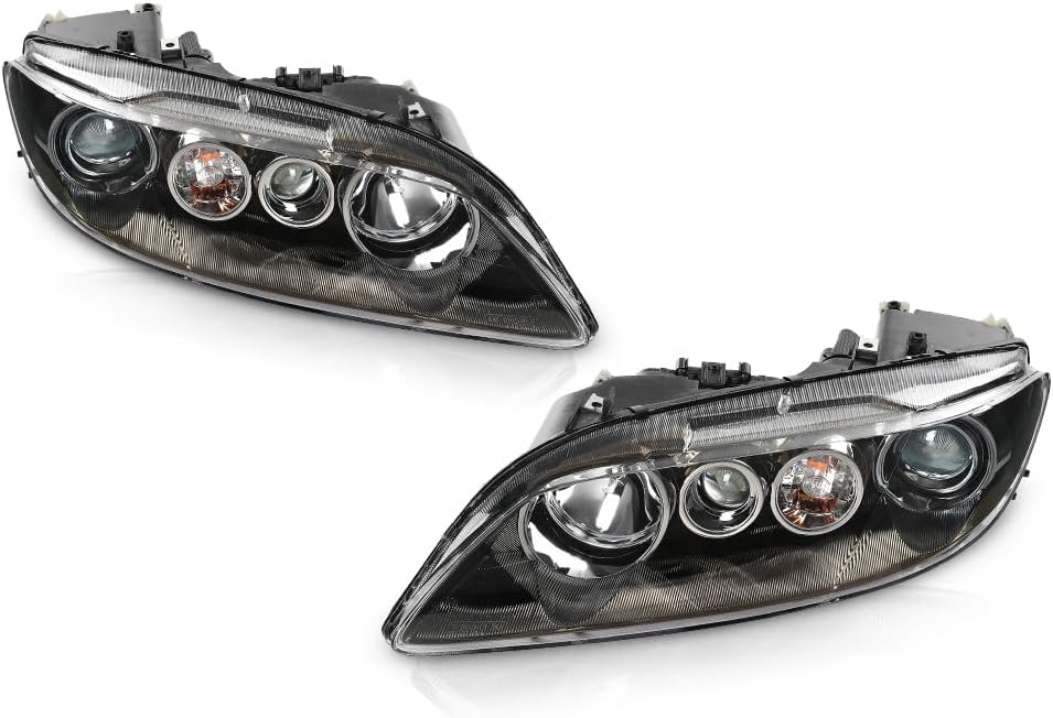 ANDPLAY Front Headlights Assembly Left & Right Compatible with Mazda 6 Mazdaspeed 2006-2007 Fit Mazda 6 (submodel: i,S,GS,GT) 2006 2007 2008 GP7A510L0B-PFM, GP7A510K0B-PFM Clear Lens