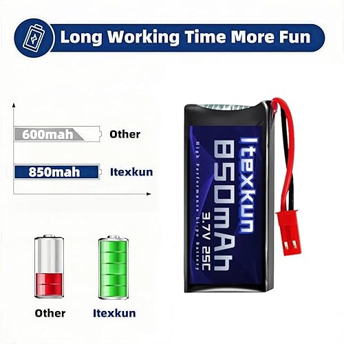 Miniatura 5 de 5 unids 3.7 V 850 mAh 25C JST Plug batería recargable Lipo con cargador USB para MJX X400 X400 W X800 Sky Viper S670 V950HD V950str s1750 V2450