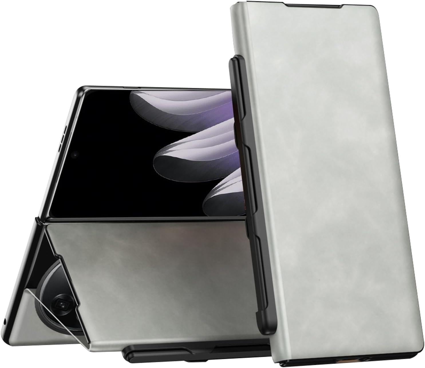 Genérico Funda for OPPO Find N6, Funda de Cuero con Textura Flip Nappa