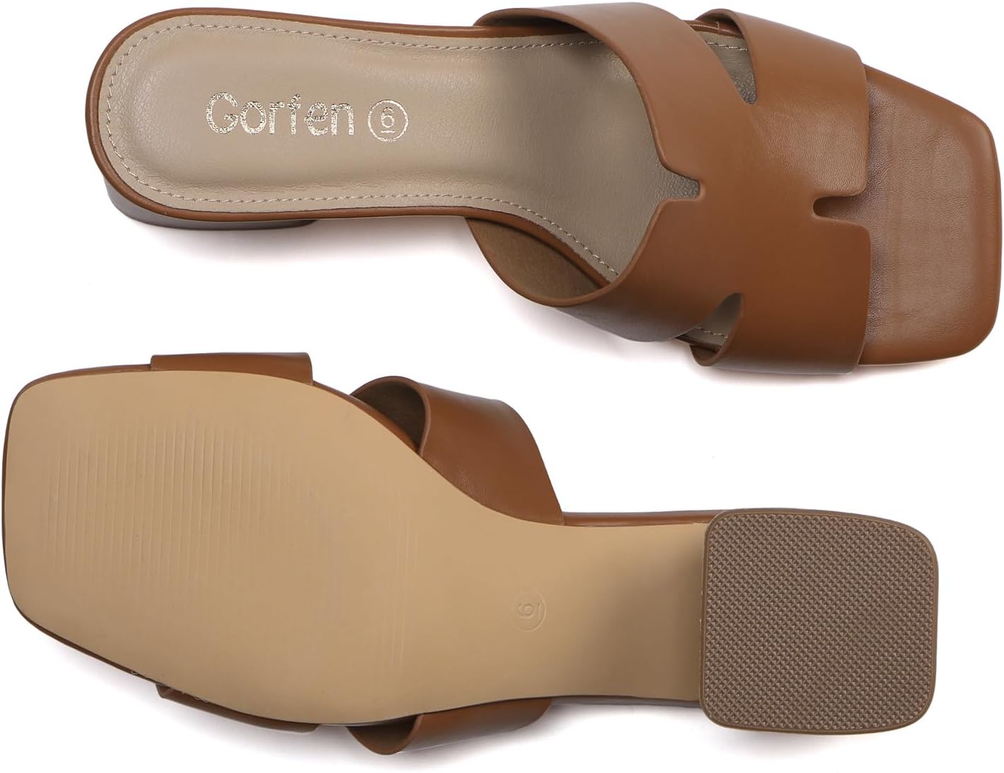 Women's Square Open Toe Sandals Low Block Chunky Heel Slip on Comfortable Casual Sandals for Daily Wear - Image 4