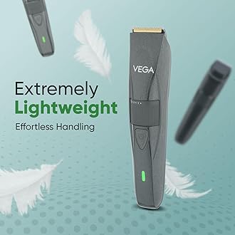 Vega P-2 Beard Trimmer for Men | Titanium Blades | 40 Length Settings | 160 Min Runtime | 2 Comb Attachment | Cord & Cordless Use | Type-C Fast Charging | Battery Powered | (Power Series P2, VHTH-26)