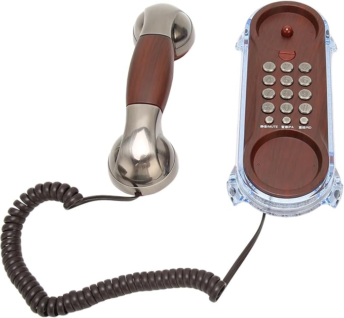 Teléfono Retro con Cable para Pared o Escritorio Plata miniatura 8