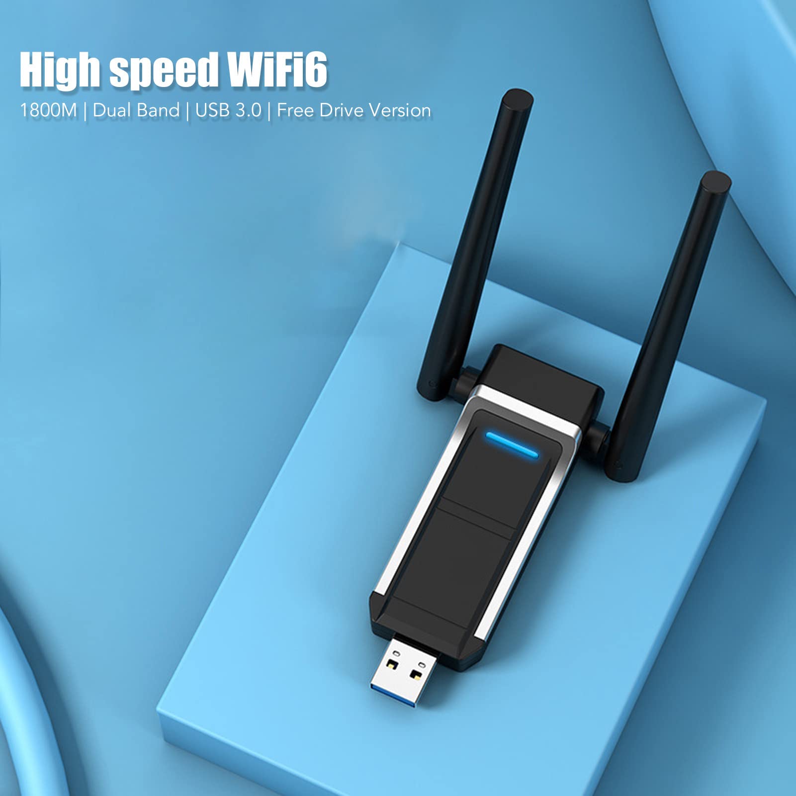 Bezprzewodowy adapter 6, technologia Mu MMo, analogowa funkcja Ap do udostępniania WIFI, technologia dwuzakresowa 11AC, 574 MB/s 2,4 Ghz 1201 MB/s 5 GHz, WIFI 6 USB3.0, Plug and Play for Win