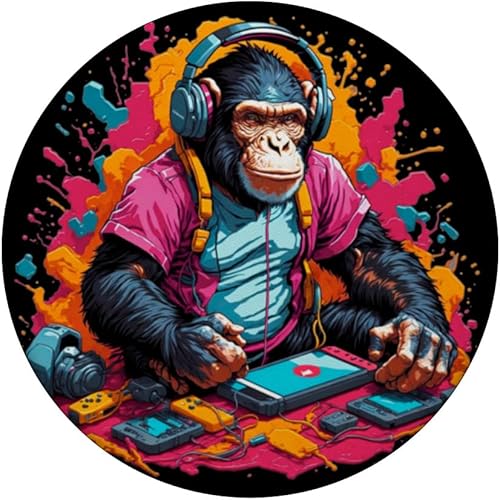 Miniatura 3 de Retro Gaming Chimp Chimpancé Gamer Chimpancé Chimpancé Controlador de juegos PopSockets intercambiables PopGrip