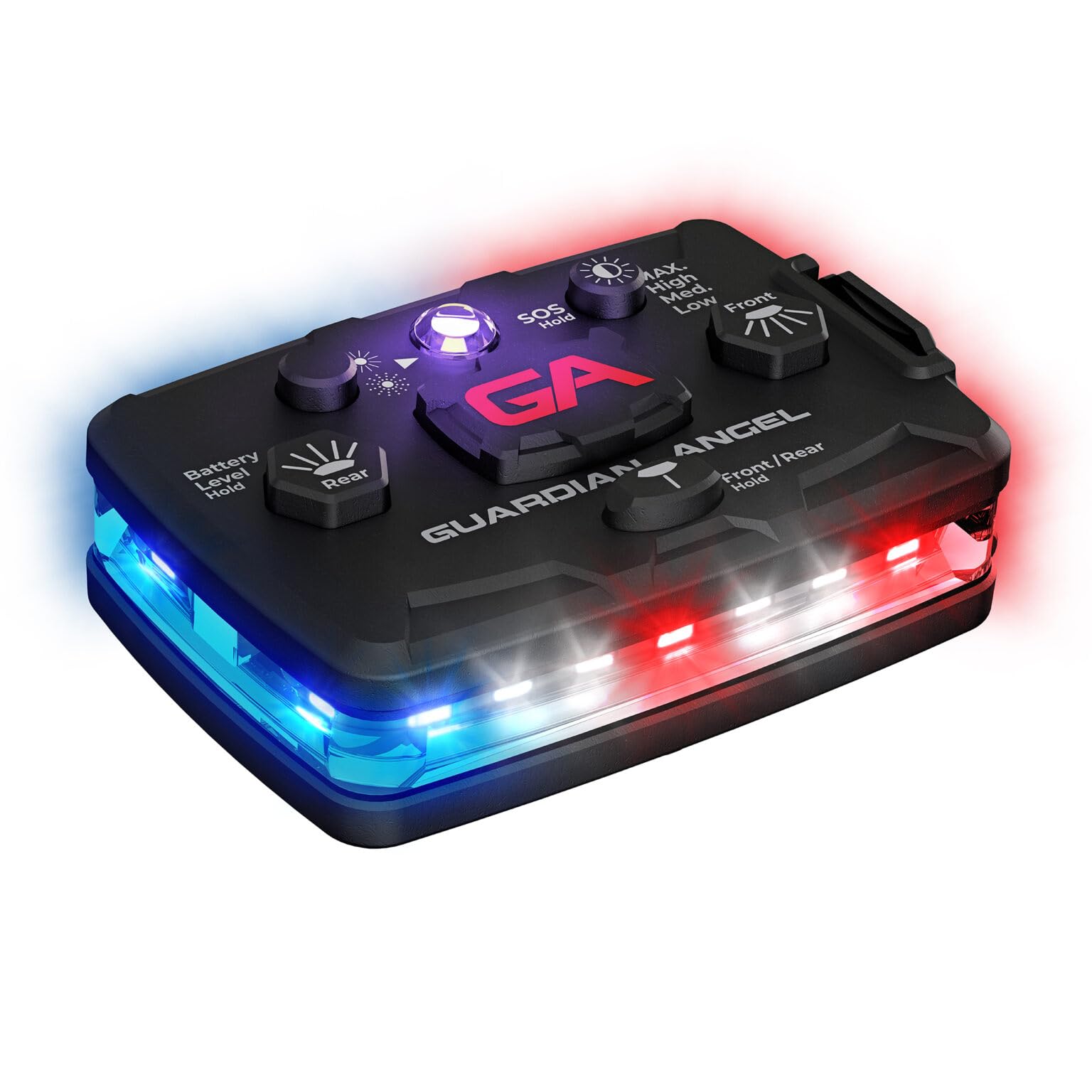 Guardian Angel Elite Series Safety Light, Infrared-Hybrid (Red/Blue/White Front & Red/Blue Rear) - Rechargeable, Magnetic, Hands-Free Wearable Flashlight for Law Enforcement, First Responders & Fire